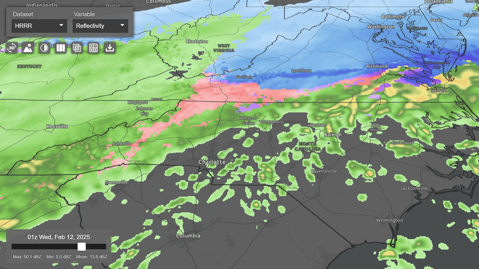 Sample image from an interactive weather forecast portal